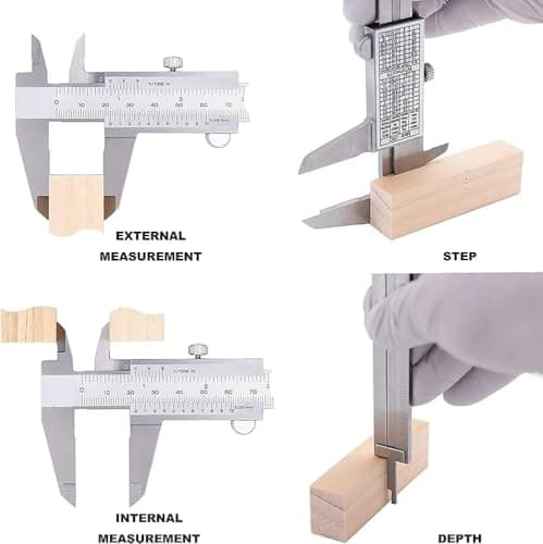 Inditrust Vernier Caliper, 0-150mm Stainless Steel, Manual Scale for Internal External and Depth Measurement 3