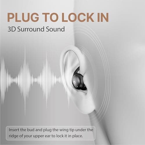 CrossBeats Hertz ANC TWS Ear Buds, Wireless in‑Ear Earphones, Sleep Buds v5.4 Bluetooth 10 mm Drivers Up to 60H Playtime, with AI Noise Cancellation,40 ms Low Latency, & AI ENC Earbuds Buds (Black) 5