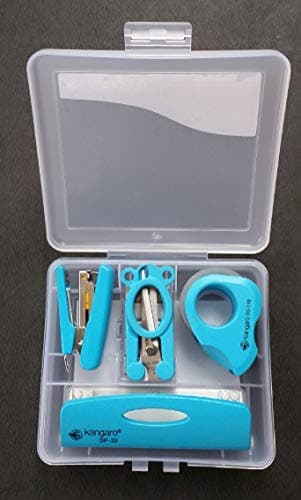 Kangaro Desk Essentials DE-Mini 10 Combo Pack |Stationery Gift Set for Office, Diwali, Weddings, Birthday, Holiday Presents, Celebrations| Turquoise Blue, Pack of 1 | Color May Vary 2