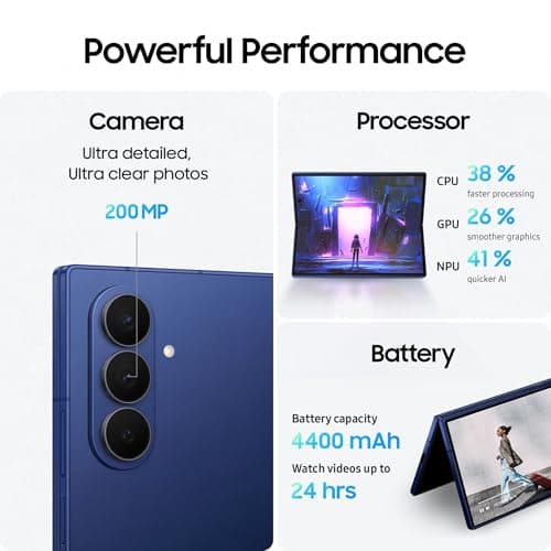 Samsung Galaxy Z Fold7 5G Mobile with Galaxy AI (JetBlack, 12GB RAM, 512GB Storage), Ultra Sleek Design with 200MP Camera, Ultra-Smooth Gaming with Powerful Snapdragon 8 Elite, Google Gemini 5