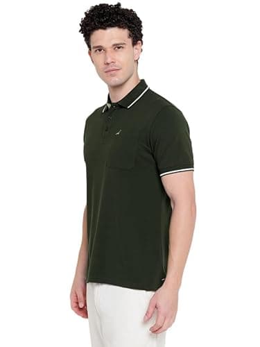 AMERICAN CREW Polo Collar T-Shirt for Men with Pocket (AC510-XL_Dark Olive) 4