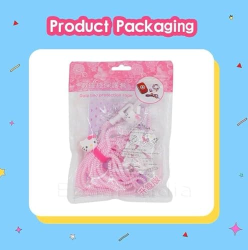 J'TTON 8-in-1 Spiral USB and Earphone Cable Protectors Winder, Sticker, Clips, Organizer Clip (Pink) 3