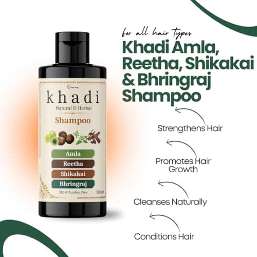Khadi Natural Amla Reetha Shikakai Bhringraj Shampoo | Herbal Hair Strength & Scalp Nourishment | Khadi Natural Shampoo for Women & Men | Sulfate, SLS & Paraben Free 420 ml 2