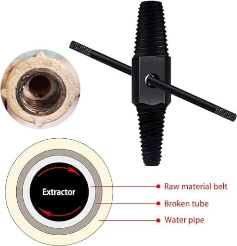 Inditrust Broken Pipe Extractor 1/2'' 3/4'' Double-Head Tap Faucet Valve Screw Extractor Set Damaged Broken Wire Water Pipe Bolt Remover Multipurpose House (1 PC) 4