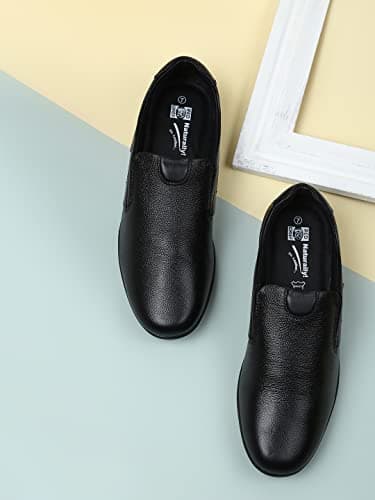 Red Chief Genuine Leather Formal Slip-On Shoes for Men | Elegant & Comfortable Office Wear | Black | RC3512 3