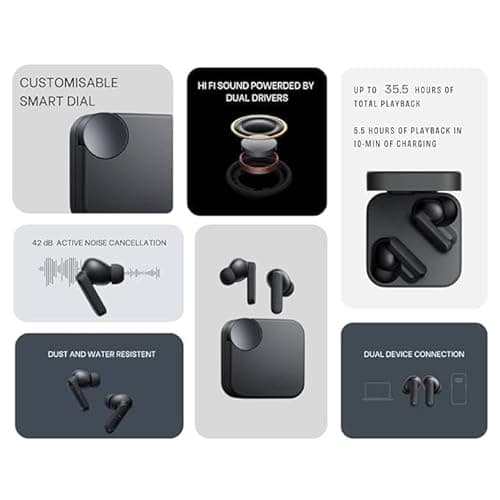 NakshSales Wireless Earbuds Bluetooth 5.3 TWS Earphones Full Touch Control Headphones Built-in Microphone Premium Sound Quality Ensure Fast Stable & Connection With Type C Charger 2