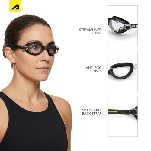 Boldfit Swimming Goggles for Men & Women with Adjustable Strap, Air Tight, for Adults - Classic Black 2