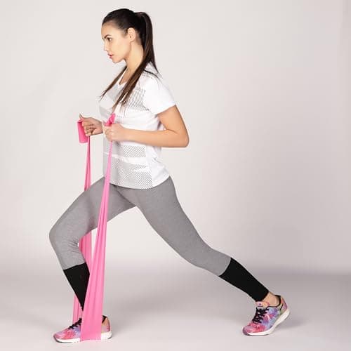 nEUtRO Resistance Flat Band for Exercise, Strength, Stretching, Yoga, Pilates, Chair Exercises & Rehab – Durable Fitness Band for All Age Group -Men & Women (Pink - Light Strength)