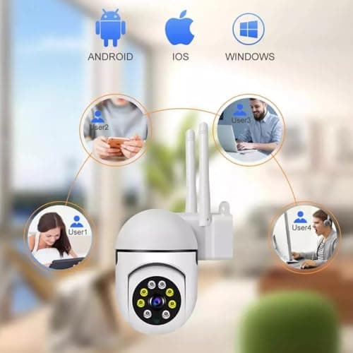 Guard Well 4MP WiFi PTZ Security Camera for Home Outdoor | Dual Antenna | 360° Pan Tilt | Night Vision | Two-Way Audio | Motion Detection | Wireless CCTV Camera with Mobile App V380 Pro (Mini Dome) 5