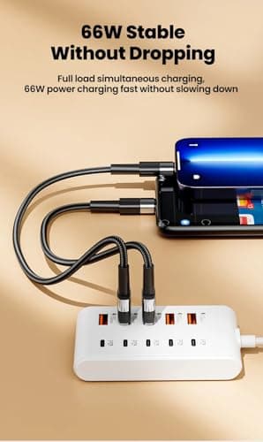 WISTAR USB Fast Charger, 10-Port Portable Charging Station, Suitable for Various Devices, Compatible for iPhone, iPad, Samsung, Google, Xiaomi, Huawei and Other USB Charging Devices 5