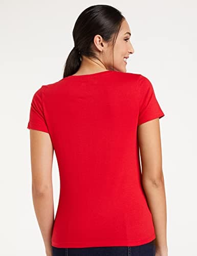 Amazon Brand - Symbol Womens Regular T-Shirt (RN-PO2-COMBO8_Red and Turquoise_3XL) 3