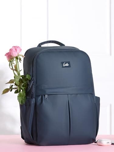 Genie Cipher Laptop Backpack for 15.6 Inch Laptop, Navy Blue | Spacious College & Office Backpack for Women & Girls 3