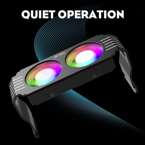 Ant Esports MMR50 RAM Cooler/Radiator Aluminum Heatsink with Dual 50mm 4-Pin PWM & 5V 3-Pin Addressable RGB Cooling Fans for 4 RAM sticks (Black) 4