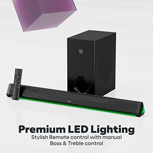 GOVO GOSURROUND 900 | 200W Soundbar | 2.1 Channel Home Theatre | Deep Bass from 6.5” Subwoofer | BT v5.3, HDMI, AUX, USB Connectivity | 4 EQ Modes | Sleek Remote & LED Lights+Display (Platinum Black) 5