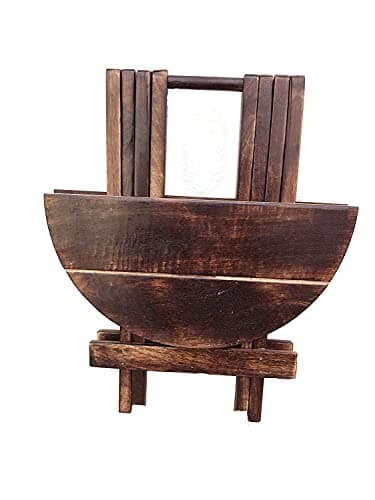 Care 4U ® Beautiful Wooden Antique Folding Side Table (Brown) 3