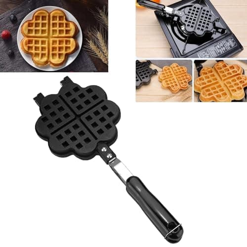 ASPENX Heart Shaped Waffle Maker | Non-Stick Double-Side Baking Pan | Aluminum Alloy Mould | Press Plate | Cooking Tool | Sandwich Maker 3