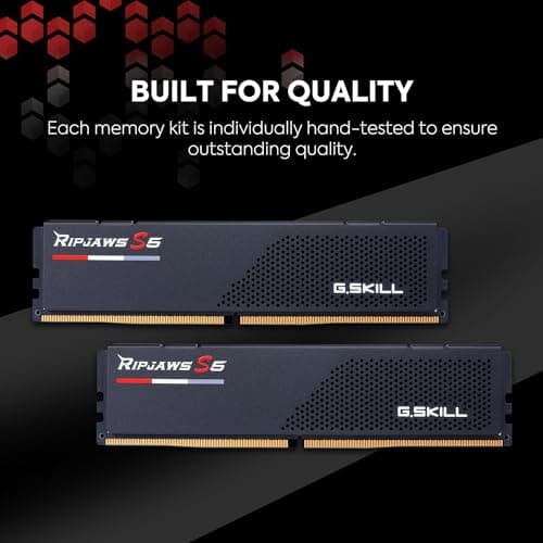 G.SKILL RipJaws S5 Series (Intel XMP) 64GB (2 x 32GB) DDR5 6000 Mhz CL36-36-36-96 1.35V Desktop Memory RAM - F5-6000J3636F32GX2-RS5K 5