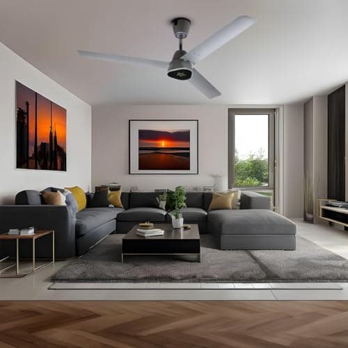EcoLink AiroGeometry 1200mm BLDC Ceiling Fan with Remote Control|BEE 5 star Rated Energy Efficient Ceiling Fan|High Air Delivery with LED Indicators (Silver Mist) 4
