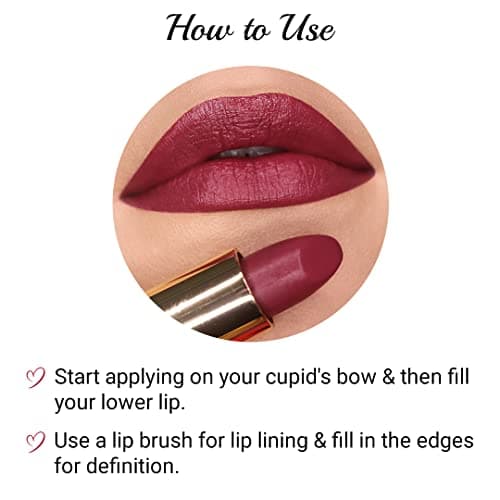 Iba Long Stay Matte Lipstick for Women- M01 Deep Mauve, 4g | Creamy Matte Finish & Smooth Texture | Long-Lasting | Hydrated Lips | Enriched with Vitamin E | Intense Colour & Highly Pigmented | Lip Mak 5