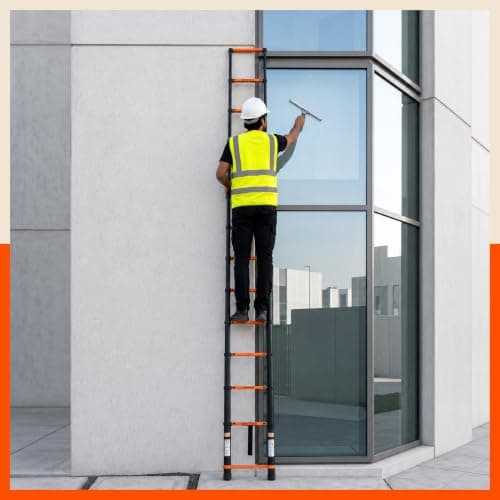 Bathla 14.5 ft Steel Telescopic Ladder | Portable & Compact | Foldable Multipurpose Step Ladder for Home & Outdoor use 2