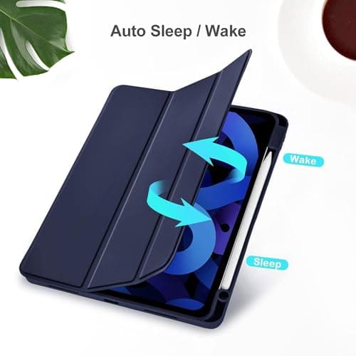 Bestor Smart Case for iPad (A16) 11th/10th Generation (2025/2022) Auto Sleep/Wake Cover Pencil Holder Soft Flexible Case Recoil Series for Apple iPad 10th/11th Gen (Blue) 4