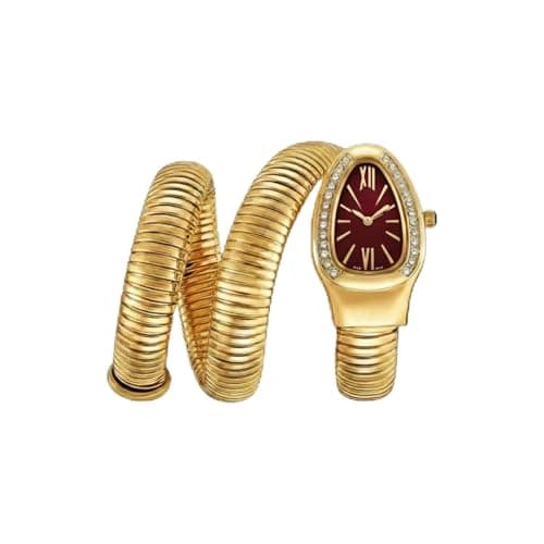 CLEO Be Bold Be You Luxury Gold Bracelet Wrist Watch | Statement Wedding Watch (171 Red)