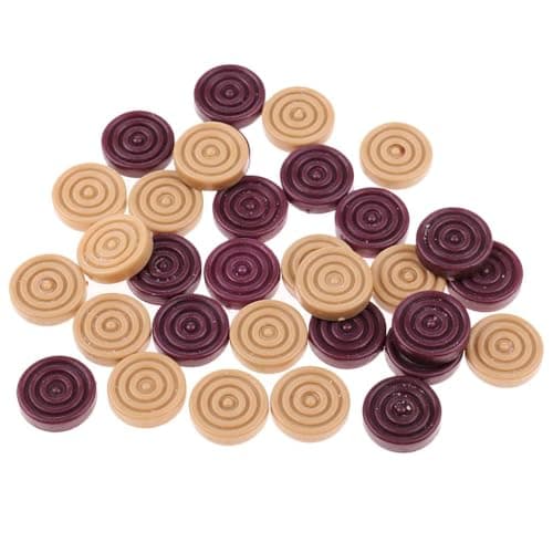 UJEAVETTE 32Pcs Draughts&Checkers&Backgammon Chess Piece for Kids Board Game Learning 2