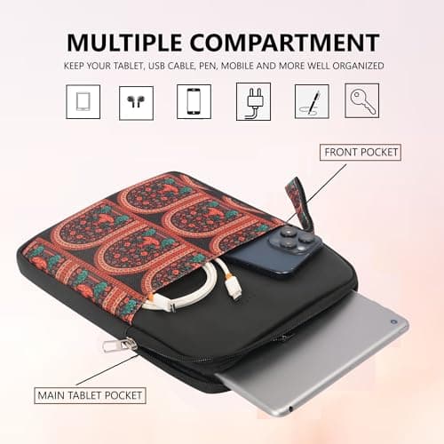 Tabelito Tablet Sleeve Case Cover for 9" to 11.6" With Fleece Inner - Compatible With iPad 10.2/Air 10.9/Pro 11, Samsung, Lenovo, Galaxy Tab A9 Plus, Realme Pad, Honor X9, Mi 7, Redmi, Oneplus 3