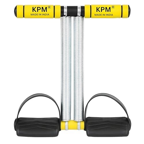 KPM India's No.1 Tummy Trimmer Double Spring Ab Exerciser with Foot Pedals & Anti-Slip Foam Handles, Full Body Home Workout Equipment for Abs, Arms, Legs & Core Fitness (Made in India)