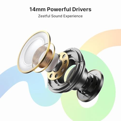 pTron Tangent Evolve w/ 50Hrs Playtime, HD Mic, Pristine Sound, 14mm Drivers, Bluetooth V5.3 w/Dual-Device Pairing Wireless Neckband, Magnetic Buds, Voice Assistant,Type-C Charging & IPX4(Black/Blue) 5