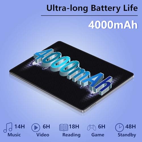 10.1" Android Tablet, 8GB RAM, 128GB Storage, Android 12 Oct-core Processor, 5 Million + 13 Million Dual Cameras, WiFi Bluetooth 1TB IPS Extended Full HD Display, 3
