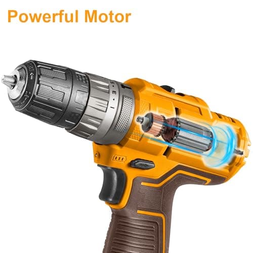 INGCO 12V Cordless Drill Machine, Drilling Machine With 2 Pcs Battery Packs & Drill Bits, 18+1+1 Torque Setting, 22500 BPM, Multicolor 2