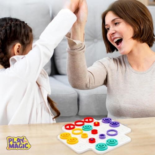 PlayMagic Krazy Ring Brain Teasers Toy Jigsaw Intelligence Puzzle Game for 5+ Year Kids|3D Strategy Board Game with Colorful Rings|2-4 Players Table Top Board Game |Best Birthday Gift|Made in India 5