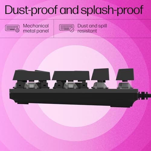 HP GK400F Mechanical Gaming Keyboard,dust & Spill Resistant,RGB Backlit Keys,Metal Panel,Full-Sized Keyboard Design 4
