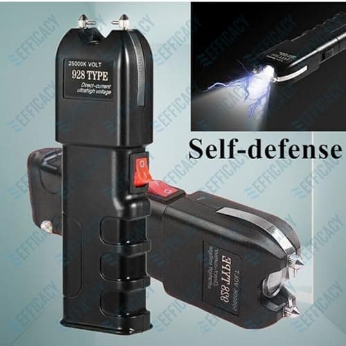 EFFICACY Rechargeable Personal Safety Device with LED Flashlight – Compact, Heavy-Duty Self-Defense Tool for Women & Men (Black) 4