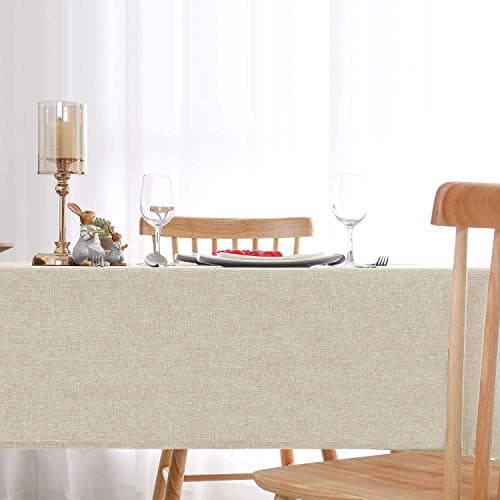 Khooti Jute Table Cover for 4 to 6 Seater | 50 x 75 Inches / 127 x 191 cm | Light Linen | Heat Resistant | Machine Washable | Table Cloth for Dining Table, Kitchen Table, Wedding, Birthday Party 4