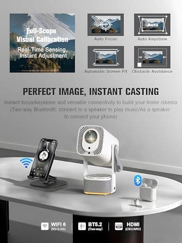 BeamX BEAST Android Smart Projector | 1080P Native 4K HDR Support | 15500 Lumens Brightest | Loudest 10W Speaker | Upto 300 inch screen | Ambient Lighting | Dual WiFi | BT5.4 | Free Carry Bag on regis 5
