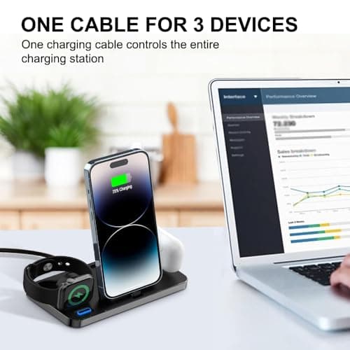 UNIGEN® UNIDOCK 100 3in1 Foldable Charging Station Compatible with 14/13/12/11/11 Pro/11 Pro Max/X/Xr/Xs/8 Plus Other Qi Devices 2