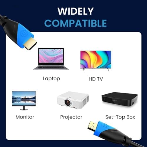 Portronics Konnect Sync 4K@60Hz HDMI to HDMI Cable (1.5M), Gold-Plated Connectors, Pure Copper Core, ARC/eARC Support, PVC Build, Compatible with Smart HDTV, Laptop, Monitor, Projector (Blue) 3