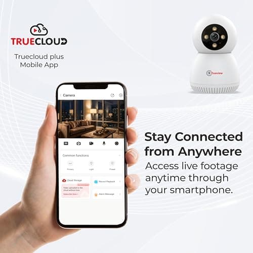 Trueview 3MP WiFi Robot Security Camera with 360° Rotation | All Time Color Night Vision | Smart Tracking | Two Way Audio | Alexa Compatible | 256GB SD Card Support | STQC Certified 4