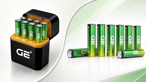 GE® AA Rechargeable Batteries (Lithium 1.5V - 2500 mWh) - New Launch in 2026 | Fast Charge Mode (Direct USB‑C + Wireless) | Pack of 8 Batteries | 10 Years of Life and 1,500+ recharges