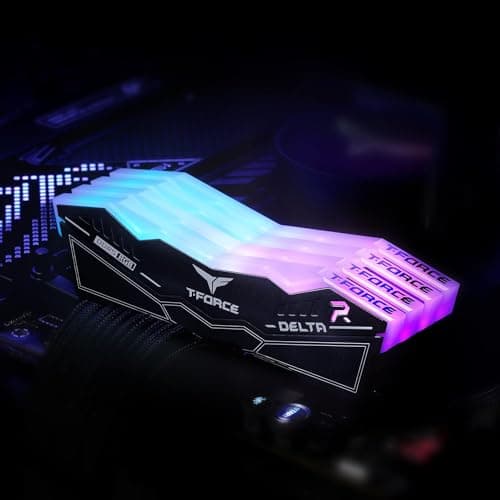 TeamGroup T-Force Delta RGB 16GB 6000MHz (6000MT/s) CL38 Black DDR5 Desktop Gaming Memory, Metal Heatsink, ARGB Sync, ECC, XMP 3.0/EXPO, Compatible With Intel/AMD CPU, High Performance Low Latency RAM 5