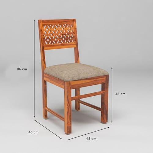 Adichwal Furniture Sheesham Wooden 4 Dining Chair Set for Living Room | Solid Wood Study Chair for Living Room | Office Chair for Home & Office | Rosewood Chair Set (Set of 4, Honey) 2
