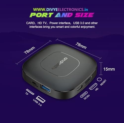 Divye Electronics Q2 Mini TV Box with with 8K Display,Bluetooth, Android 16, 4GB Ram 32 GB ROM, ROCKCHIP Quad Core Processor, Decoding,Support 2.4G WiFi 3