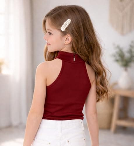 Ninas Baby Girls Solid Cotton Blend Dress Style T Shirt Top (1-2 Years, Maroon) 2