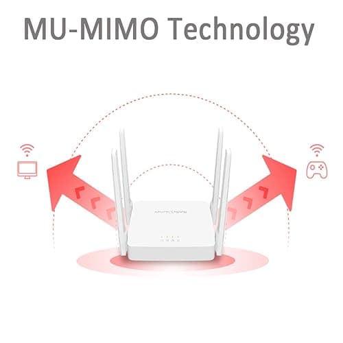 MERCUSYS AC1200 Wireless Dual Band WiFi Router Mercusys AC10 | 1200 Mbps Wi-Fi Speed | 4 High Gain Antennas | Parental Control | IPTV and IPv6 Supported 4