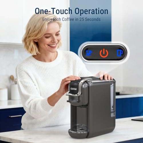 COSTAR 2-in-1 Espresso Machine for Capsules & Coffee Powder, 20 Bar Capsules Coffee Machine, Coffee Maker Machine for Home W/NS Original Capsules, Fast Heating System, Simple Touch Operation, 1450W 4