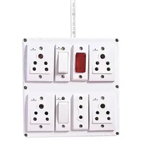Elegant Casa 6 Amp Electric Extension Board With Indian Sockets, Switches, Indicator Light Heavy Duty 1.5mm 10m Copper Wire Cord, Multi-Plug Power Strip With 6 Amp Plug Top for Home, Office Appliances