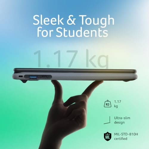 Acer Chromebook, MediaTek Kompanio 540 Octa-Core Processor, 4GB RAM, 64GB eMMC, Full HD, 11.6" inch Display, Chrome OS, Black, 1.2 KG, C725, Arm Mali G57 Graphics, WiFi 6E Laptop 5