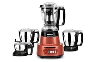 Panasonic Heavy Duty Mixer Grinder For Kitchen MX-AV425 (Rustic Red) Elements Series Powerful 1500W (MMLW) 4 Jar (Three-304 Stainless Steel & 1Juicer Extractor Jar) |5 Years Motor Warranty